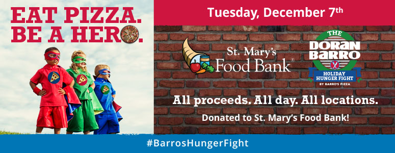 Tuesday, Dec. 7th – Doran Barro Holiday Hunger Fight